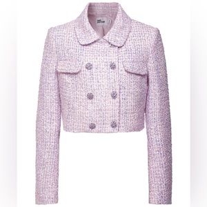 Self Portrait Boucle Blazer Lilac Size 2 *BNWT*